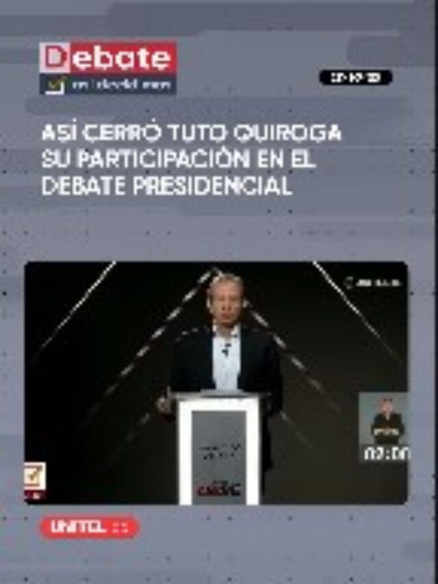 Cierre de TUTO Quiroga en el debate Presidencial (2da Vuelta)