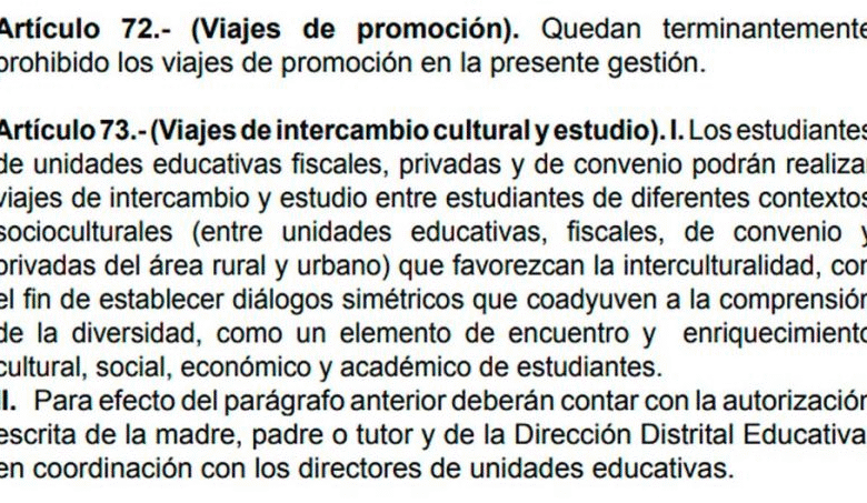 Viajes de estudio deben adecuarse a la norma y son hasta octubre