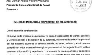 Milton Fuentes renuncia a su cargo en el Concejo de Potosí
