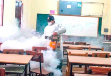 Alcaldía desinfecta colegios en Potosí para el retorno a clases