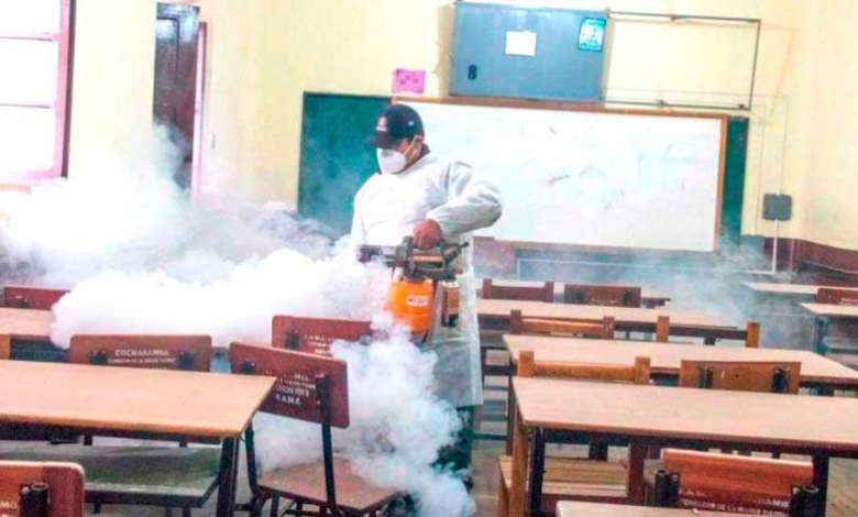 Alcaldía desinfecta colegios en Potosí para el retorno a clases