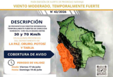 Alerta naranja en 13 municipios por vientos fuertes