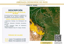 Alerta hidrológica por posible riada en cuatro municipios