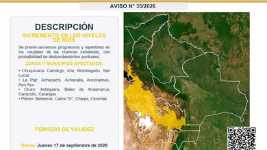 Alerta hidrológica por posible riada en cuatro municipios